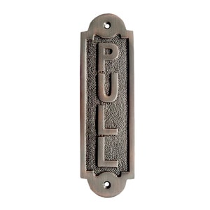 Shristy Hardware "Pull" Brass Decorative Door Sign Plaque for Front Door - Handmade Custom Engraved Pull Brass Sign Plate for Doors