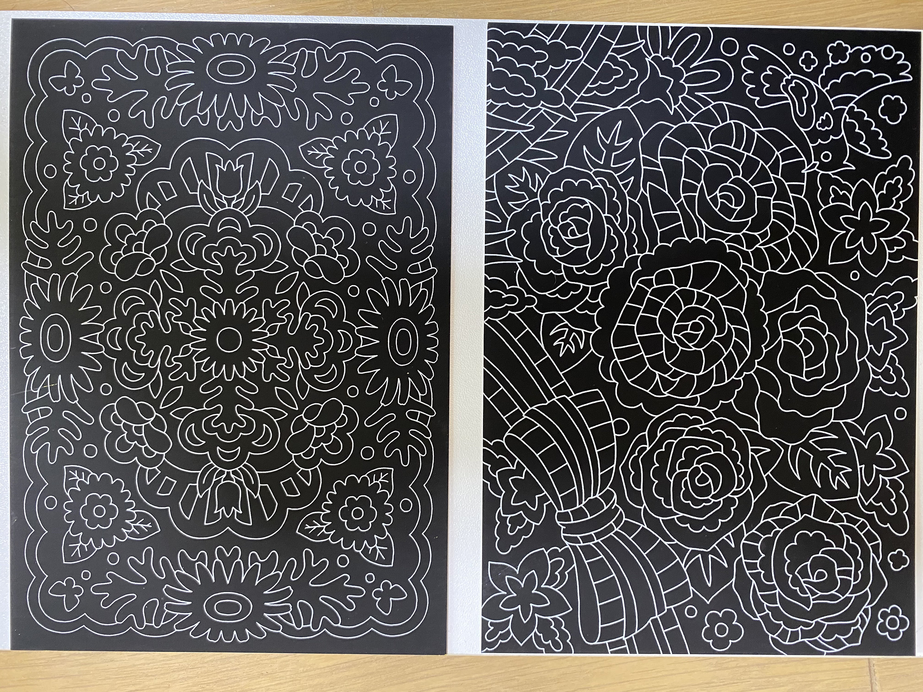 Scratch Art Sheet Beautiful flowers 4 designs with Etsy