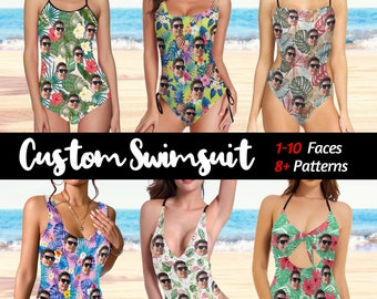 Custom Face Swimsuit, Personalized Face Swimsuit, Custom Hawaii Bikini, Birthday/Bridesmaid Gifts, Gifts for Mom, Custom Bathing Suit