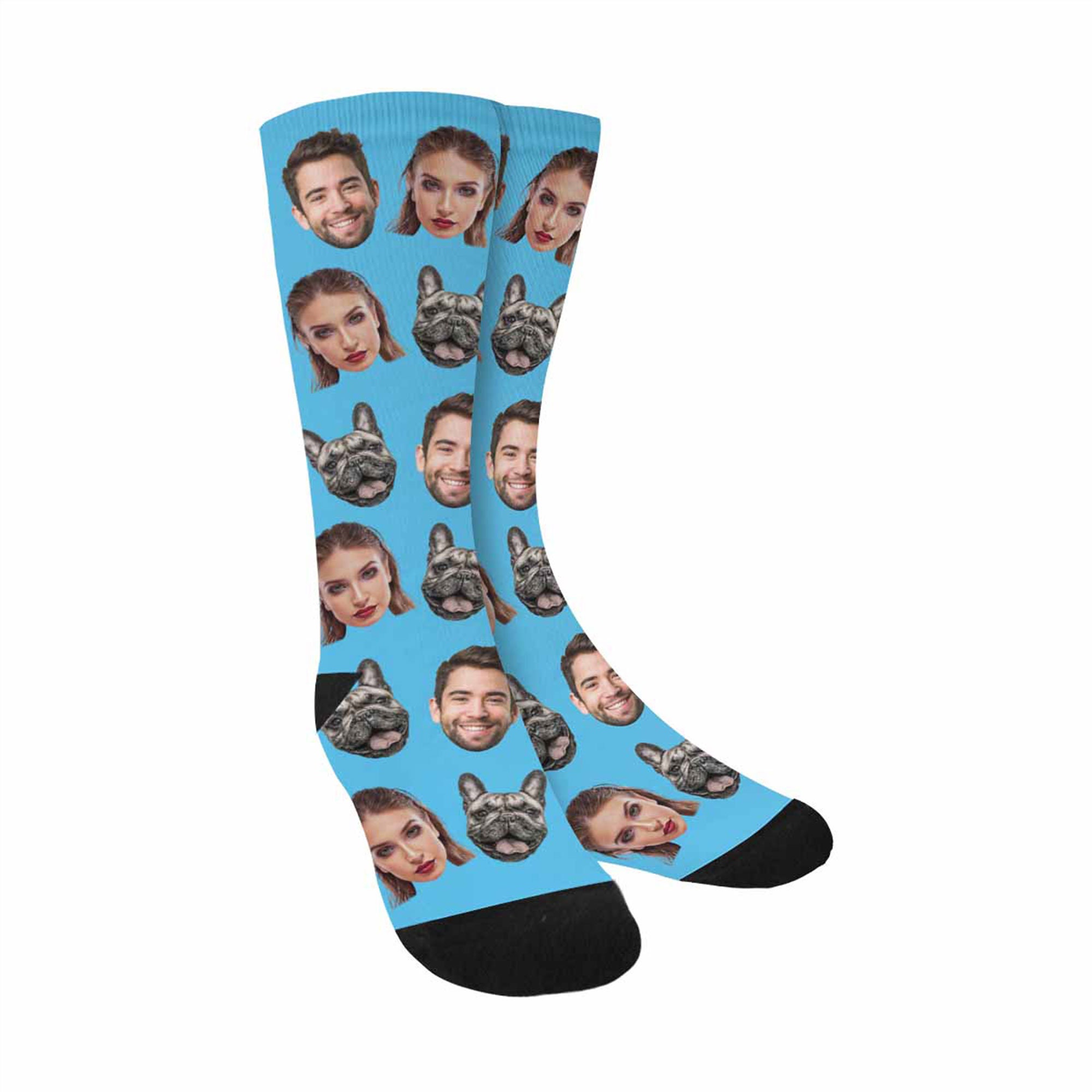 Custom Put 3 Faces on Plain Socks Custom Face Socks Etsy