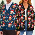 Personalized Photo Christmas Cardigan,Custom Ugly Sweater with Face