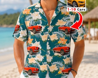 Custom Car Photo Hawaiian Shirt, Muscle Car Lover Gift