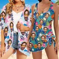 Custom Face Swimsuit for Women,Custom Beach Sarong Wrap,Photo Swimwear Cover Up,Personalized Face Bikini,Face on Bathing Suit,Bachelor Party