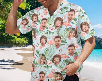 Personalized Face Hawaiian Shirt,Custom Tropical Aloha Shirt