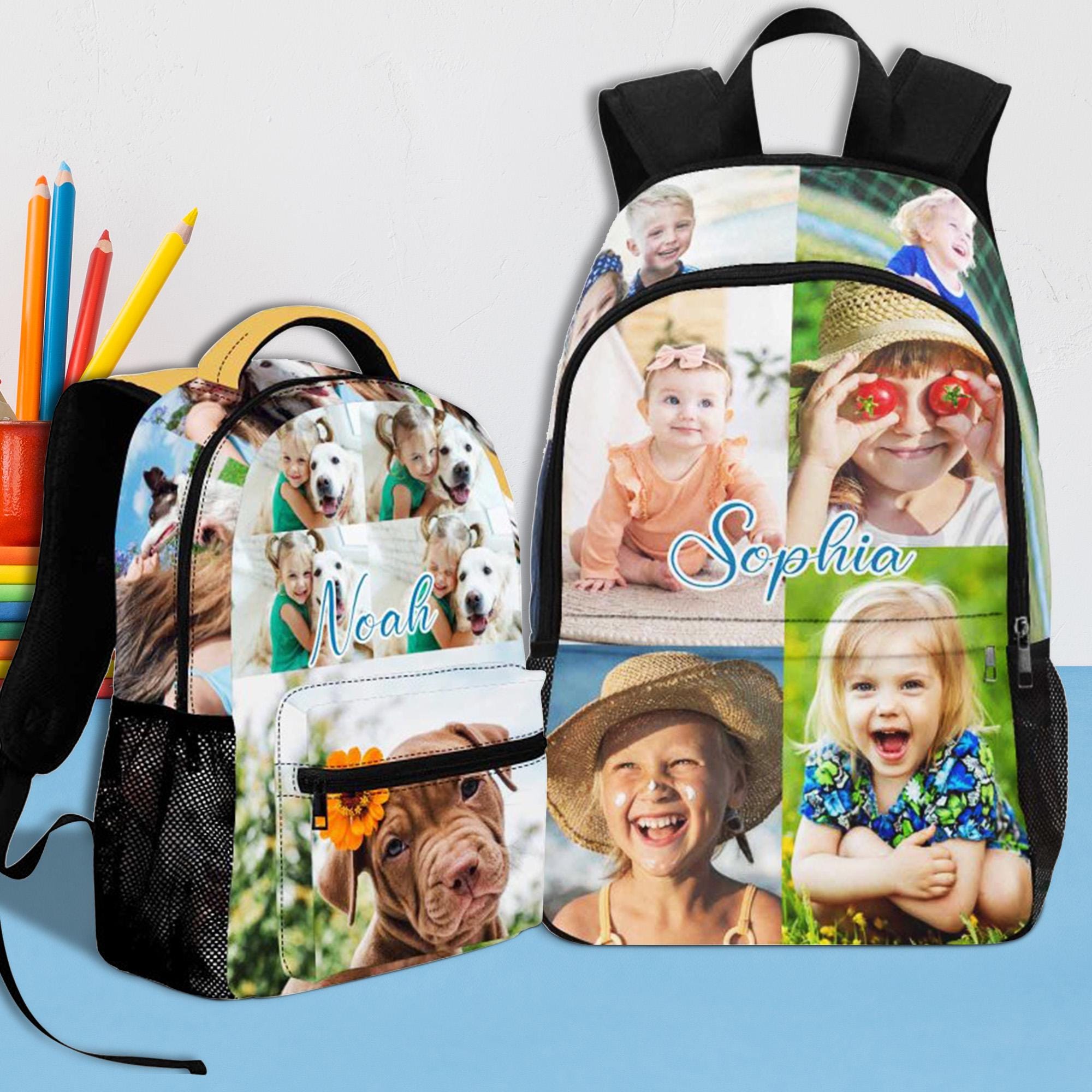Personalized Photo Backpack,Custom Name Travel Bag,Picture Backpack,Toddler Backpack,Customized Bags for Kids