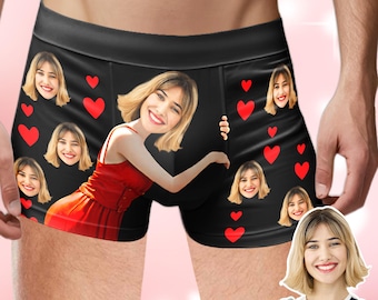 Personalized Face Boxers, Custom Photo Underwear, Anniversary Gift
