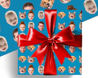 Custom Face Wrapping Paper,Personalized Photo Gift Wrap,Birthday Gift