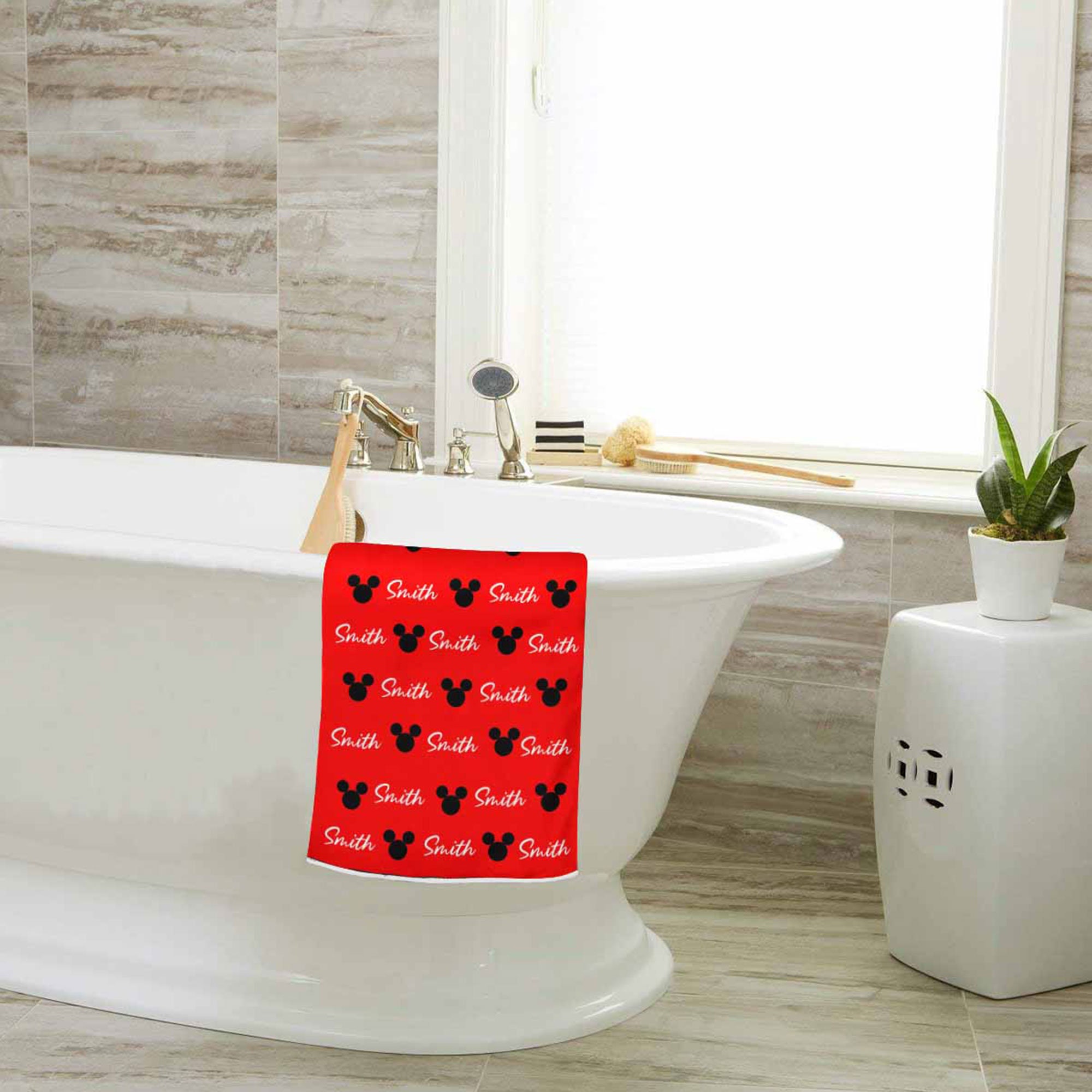 Custom Mickey Mouse Towel Mickey Mouse Name Bath Towel Etsy