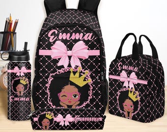 Personalized Toddler Backpack Set,Girl&#39;s Book Bag,Lunchbox,Water Bottle,Back To School