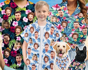 Personalized Face Hawaiian Shirt,Custom Tropical Aloha Shirt