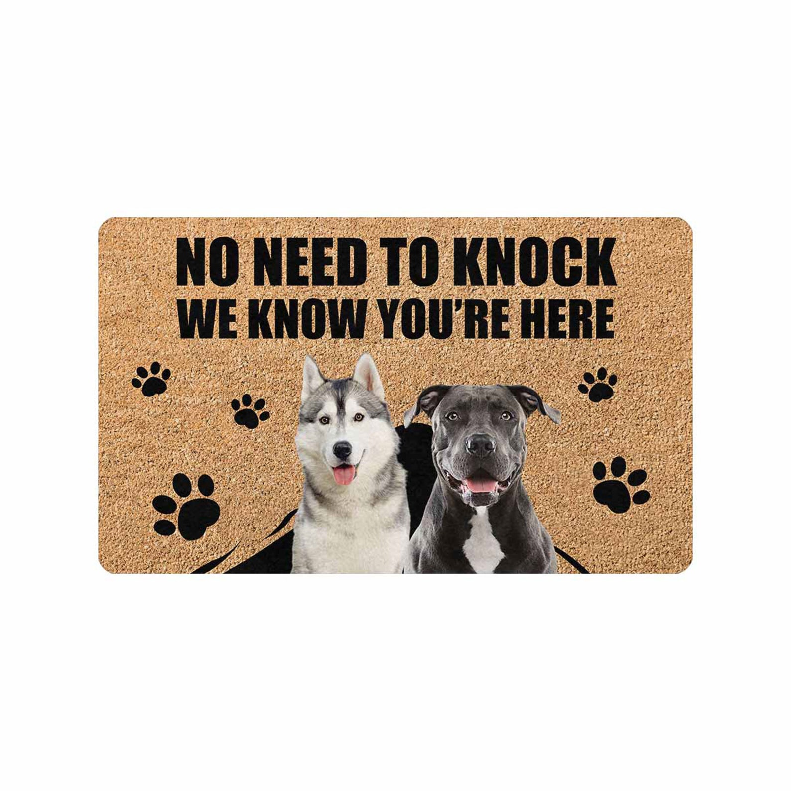 Custom pet Dog Text Doormat No need to knock Door Mat Etsy