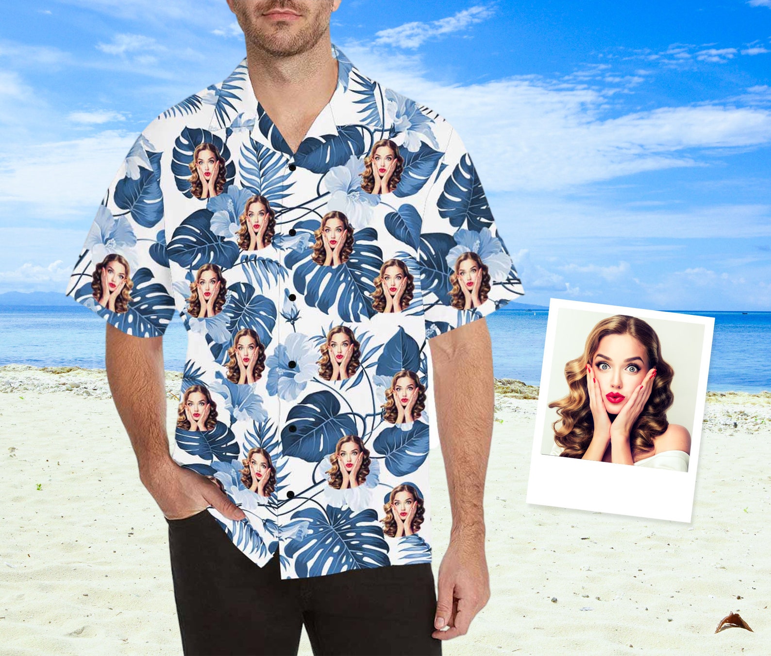 Personalized Face Hawaii Shirt Men Custom Photo Face Shirt - Etsy