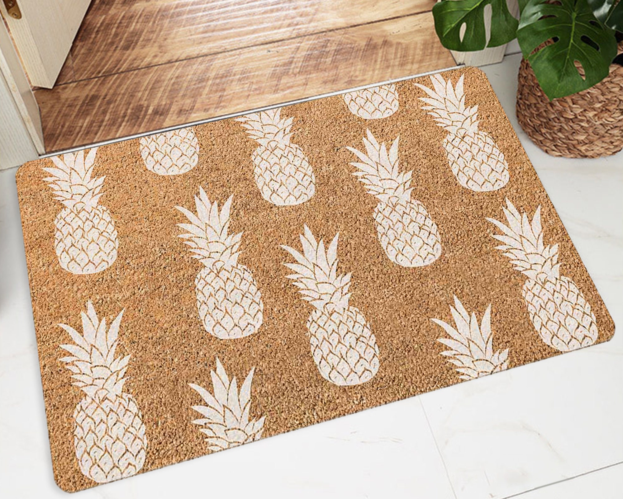 Pineapple Rubber Doormat Fruit Creative Door Mat Etsy