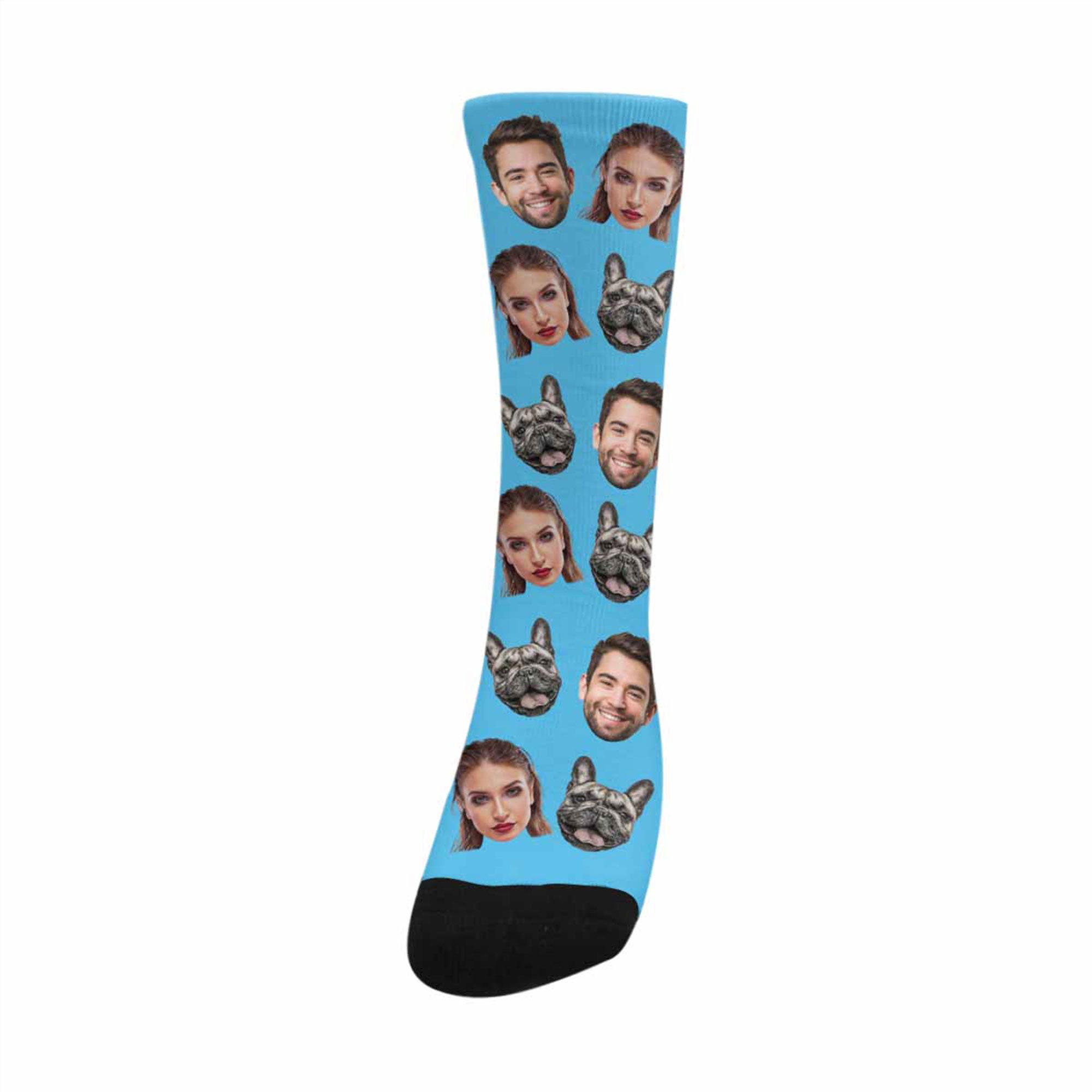 Custom Put 3 Faces on Plain Socks Custom Face Socks | Etsy