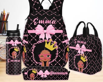 Personalized Toddler Backpack Set,Custom Name, Nursery Bookbag,Lunch Bag Set