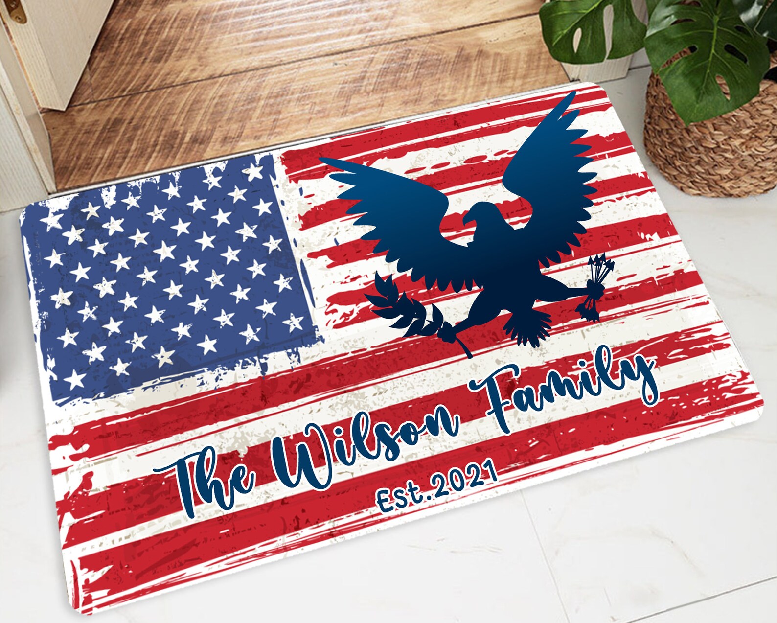 America Flag Rubber Doormat USA Flag Creative Door Mat Custom Etsy
