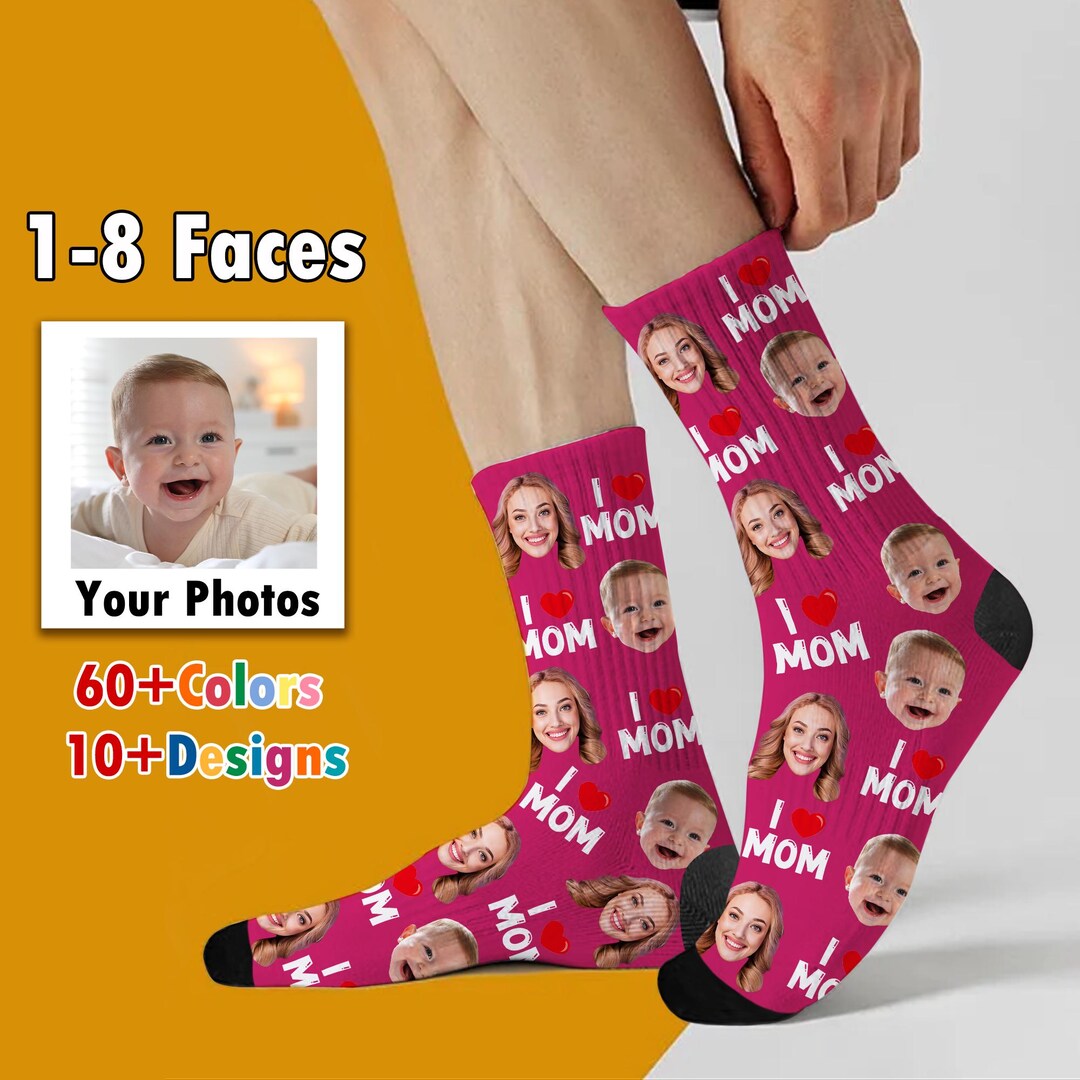 Custom Face Socks,customize Socks With Text,funny Faces on Socks ...