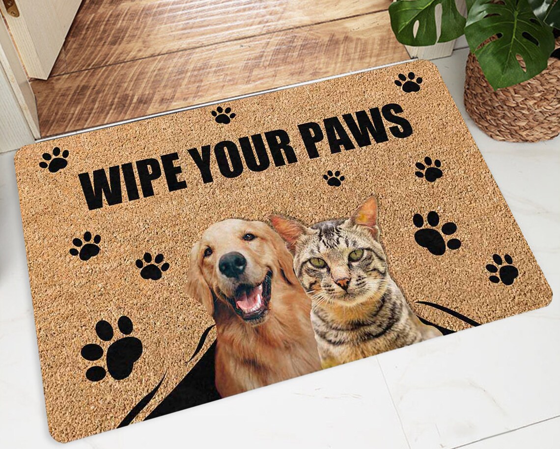 Custom Funny Dog Cat Photo Rubber Doormat Porch Decor Rubber Etsy