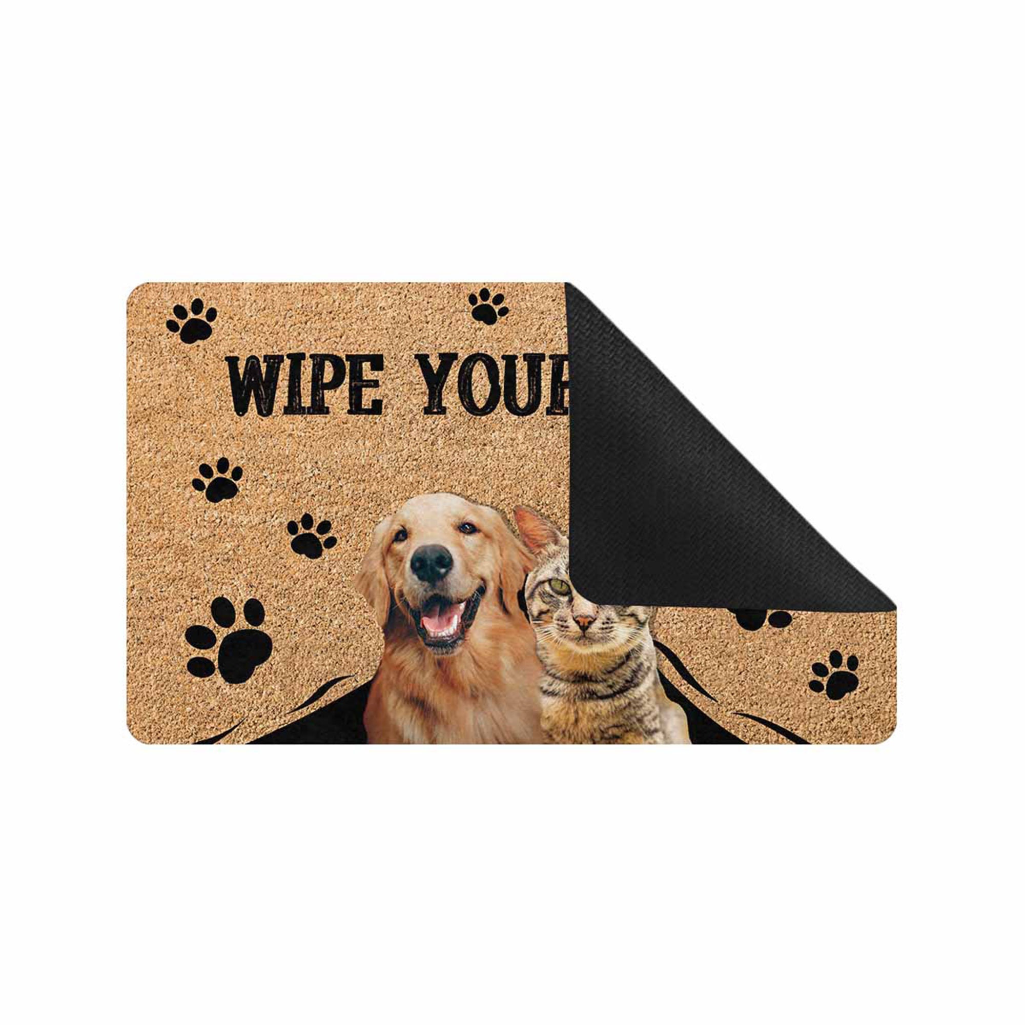 Personalized Dogs Mat Wipe Your Paws Custom Rubber Etsy