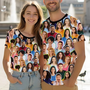 Custom Photo T-Shirt,All Over Print, Personalized Family Faces Shirt,T-Shirt with Faces