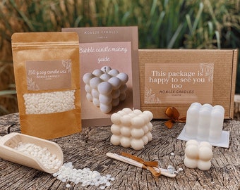 Kit de fabricación de velas de burbujas, regalo de Navidad para un amigo, kits de bricolaje, regalos de Navidad para ella, caja de regalo de Navidad, idea de regalo vegano, juego de cajas de regalo de artesanía