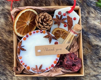 Candle gift box set, thank you gift idea, self care gift box, relaxation gift box ,birthday gift box, dried flower candles, gift hamper box