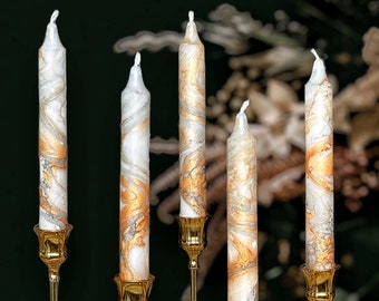 Gold silver metallic marble candles,tall taper candle set,dinner candles,gold silver home decor,wedding candle,tapered candles,pillar candle