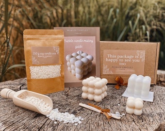 Bubble candle making kit, DIY craft kit, make your own bubble candle kit, craft gift idea, birthday gift idea, gift for her,vegan gift idea