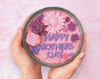 Personalised Large XL 3D Scented three wick candle,Happy Mother's day gift set,gift for mum,Mothers day candle,Candle personalised gift set