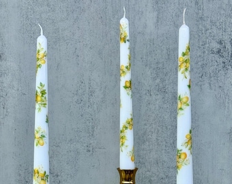 Zitronen-Taperkerzen: Mediterrane Küchendekoration, sommerliches Herzstück