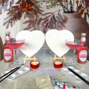 Scatola per appuntamento notturno per due, regalo di San Valentino per lei, set regalo romantico per lui, kit fai da te, anniversario, scatola per esperienze di pittura Sip, regalo per coppie