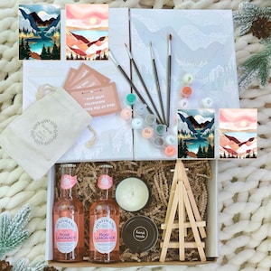 Paint by numbers Christmas date night box for two,Couples Christmas gift,Couples experience box,Festive couple gift,art experience set