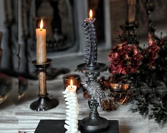 Candela gotica con spina dorsale, anatomia umana, decorazioni per la casa di Halloween, regalo di Natale per lei, regalo di candela a forma di teschio, candela spaventosa e inquietante, regalo in stile alternativo
