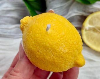 Lemon Shaped Taper Candles: Mediterranean Kitchen Decor, Summer Gift