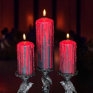 XL Blood Dripping Candle,gothic Halloween Candle,black Red