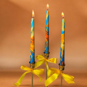Marble tall taper candles,Dinner table candles,Candle sticks,housewarming gift,candle gift,wedding candles,Dip Dye candles,Colourful candles