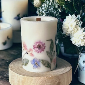 Large scented pillar candle,candle gift for her,botanical candle,birthday gift for women,long lasting candle,Christmas gift,thank you gift