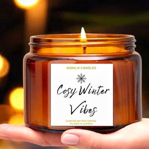 Christmas Spice Candle,Christmas gift for her,Winter scented candle,Stocking filler,Secret Santa gift,Festive candle,Amber glass jar candle