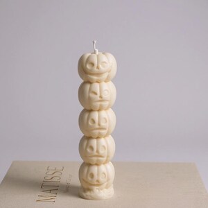 Candela conica alta a forma di zucca, candela profumata alle spezie di zucca, candele di Halloween, regalo di candele autunnali, decorazioni autunnali, hygge, accogliente decorazione per la casa