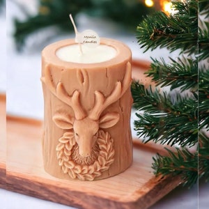 Large scented Christmas candle,Christmas gift for her,Festive home decor,Rein Deer candle,Thank you gift,Holiday Candle,Gift for women,vegan
