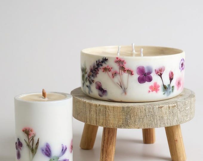 Large 3wick scented candle,Botanical Candle gift set,Housewarming gift,long lasting candle,gift for her,Birthday gift for women,spring decor