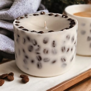 Large Coffee scented candle,Coffee bean botanical candle,coffee lover gift,candle for man,centrepieces for coffee table,thank you gift,vegan