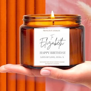 Personalisierte große Duftkerze,Geburtstagskerze,Geburtstagsgeschenk für beste Freundin,personalisierte Geschenke,Happy Birthday Kerze,Geschenk für Frauen,vegan