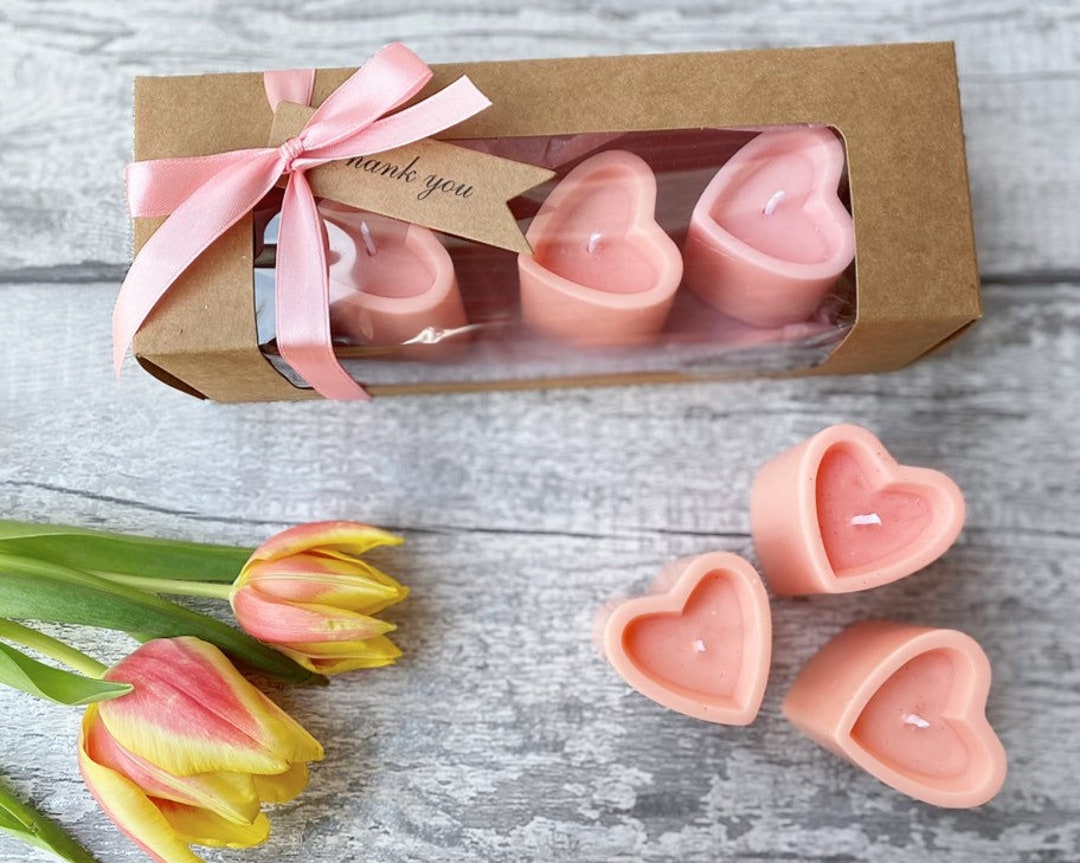 Bougie Cœur Rouge En Verre – Bougie Romantique Décorative Pour Saint-Valentin Et Amour