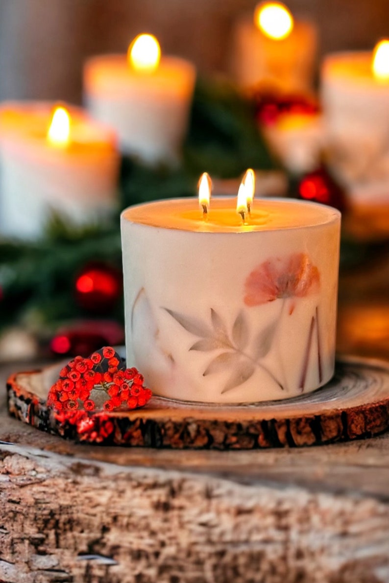 XL Large 3 wick candle,Christmas candle,Festive candle,Christmas gift,Christmas spice candle,Christmas scent,Festive gift idea for her,vegan image 4