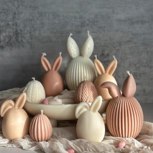 Set di candele pasquali, candele a forma di uovo, candele pasquali naturali, regalo di candele pasquali, decorazioni per la tavola di Pasqua, regalo di Pasqua per lei, candele primaverili, vegane