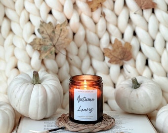 Large soy autumn scented candle,pumking spice,amber jar candle,two wick candle,autumn gift,autumn home decor,fall candle,container candle