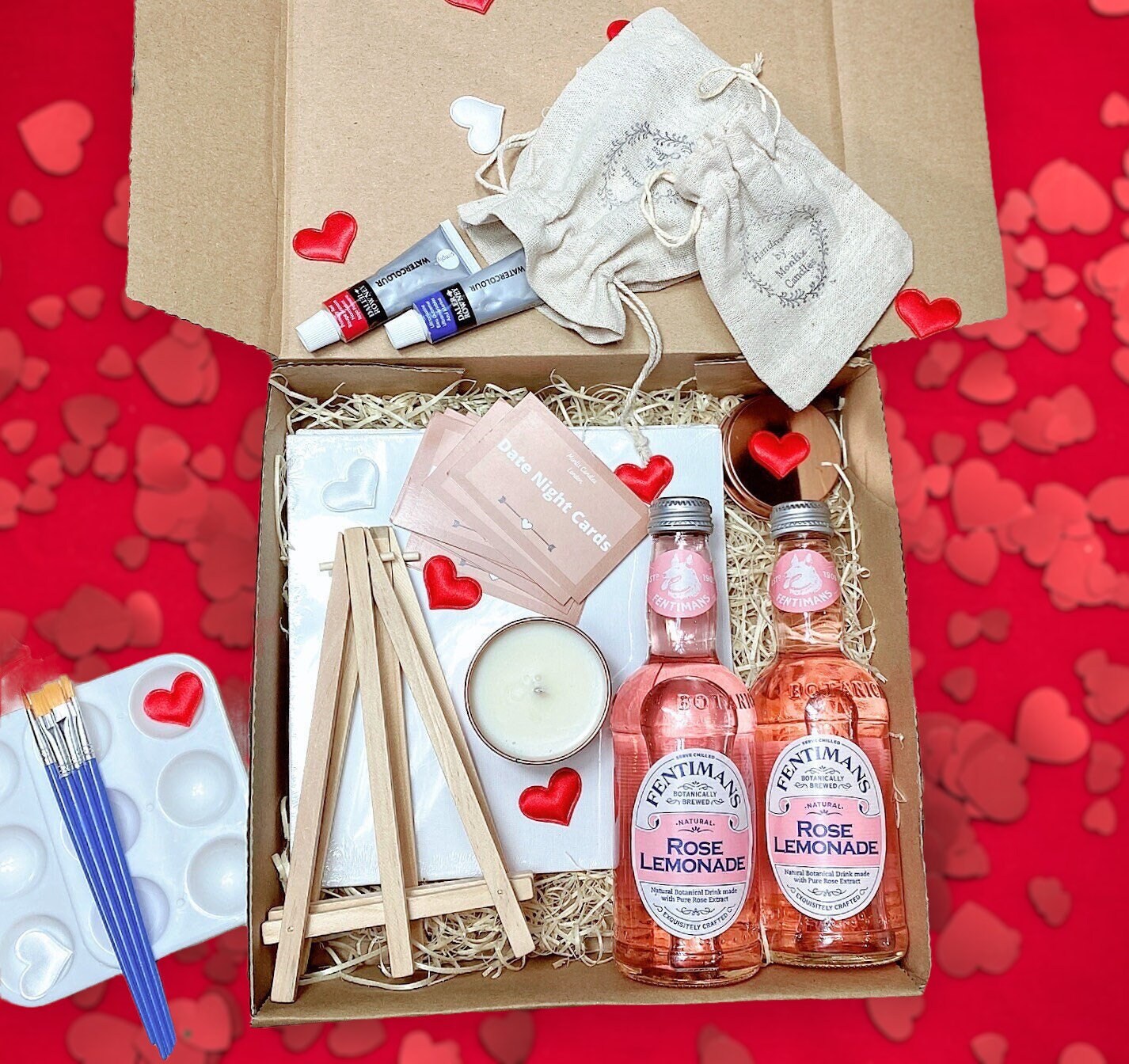 Painting Kit For Couples Date Night - 24 Color Markers, 2 Wooden Photo Frames, Thick Paper, Gift Box