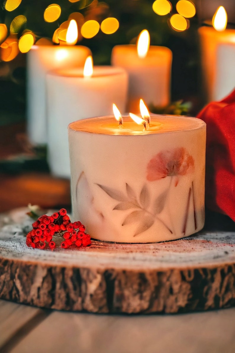 XL Large 3 wick candle,Christmas candle,Festive candle,Christmas gift,Christmas spice candle,Christmas scent,Festive gift idea for her,vegan image 8