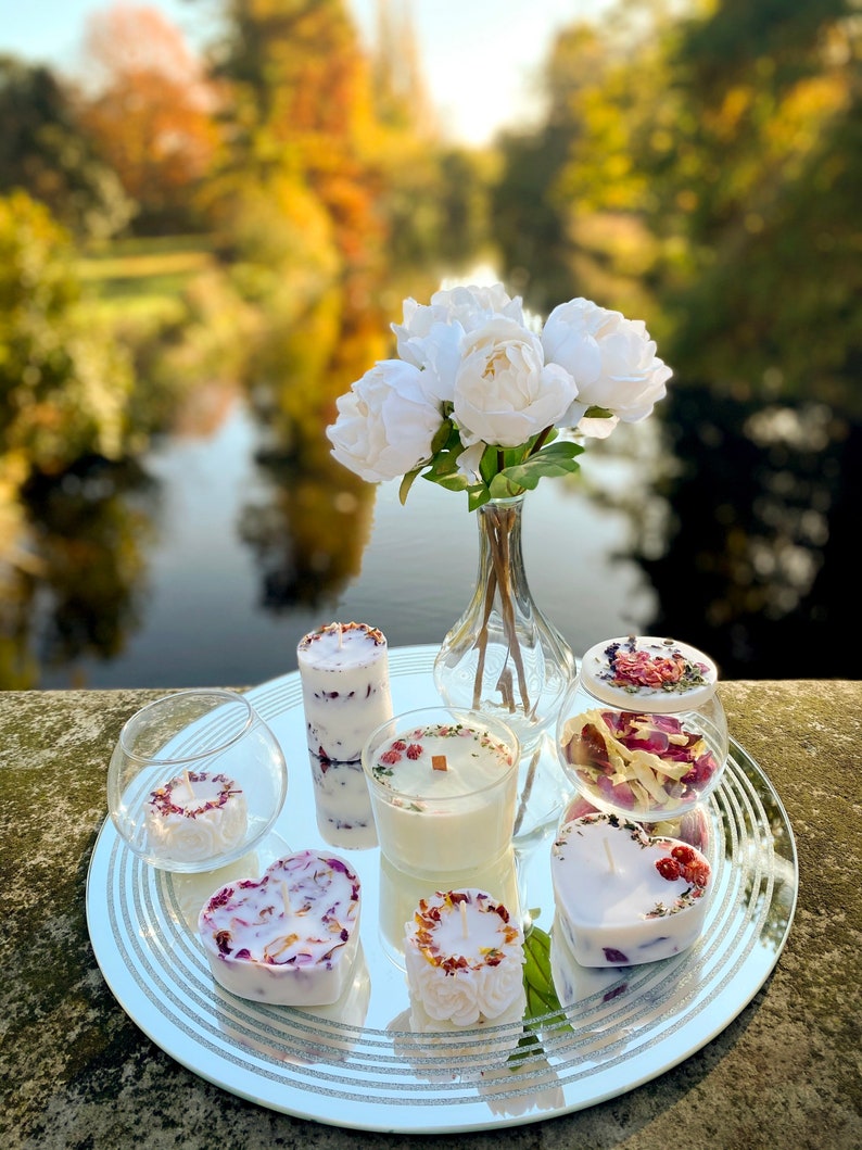 Heart Shaped Candle Dried Flower Candles Gift Ideas for Her Etsy UK